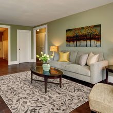 5' X 8' Bronze Floral Vines Power Loom Stain Resistant Area Rug