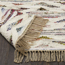 2' x 3' Ivory Orange And Blue Southwestern Area Rug With Fringe