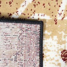 5' X 8' Burgundy And Beige Floral Power Loom Distressed Stain Resistant Area Rug