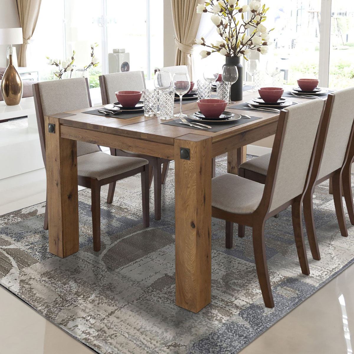 8' X 10' Ivory Gray And Olive Floral Power Loom Distressed Stain Resistant Area Rug