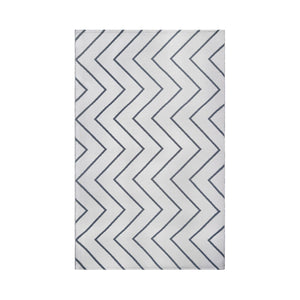 3' X 5' Ivory Waves Stain Resistant Indoor Outdoor Area Rug