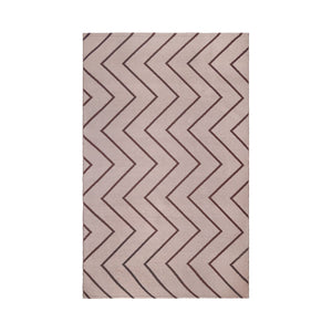 6' X 9' Beige Waves Stain Resistant Indoor Outdoor Area Rug