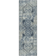 8' Taupe Abstract Power Loom Distressed Stain Resistant Runner Rug