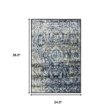 2' X 3' Taupe Abstract Power Loom Distressed Stain Resistant Area Rug