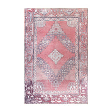 8' X 10' Pink Geometric Power Loom Distressed Stain Resistant Non Skid Area Rug