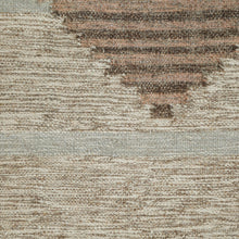 2' X 3' Light Blue Geometric Flatweave Handmade Stain Resistant Area Rug With Fringe