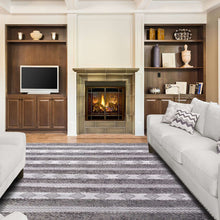 8' X 10' Grey And Silver Wool Striped Flatweave Handmade Stain Resistant Area Rug With Fringe