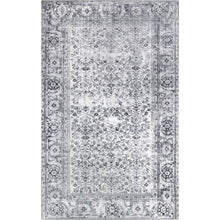 4' X 6' Charcoal Oriental Power Loom Stain Resistant Area Rug