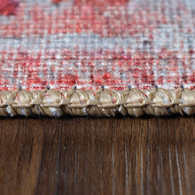 8' X 10' Berry Red Oriental Power Loom Stain Resistant Area Rug