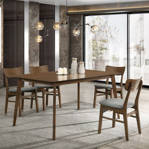 59" Walnut Rectangular Solid Wood Dining Table