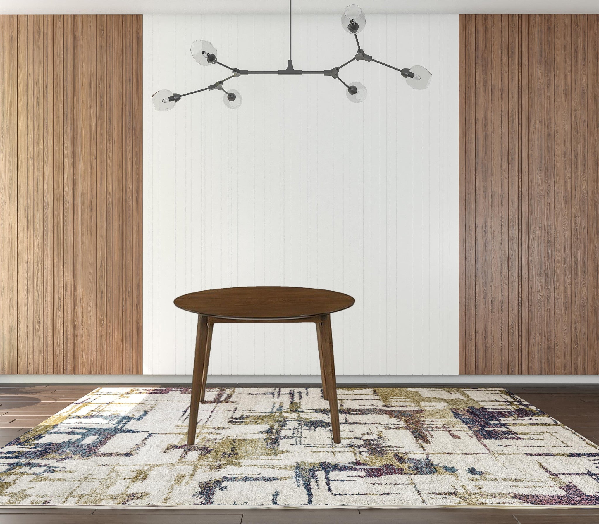 Walnut Rounded Solid Wood Dining Table 42"