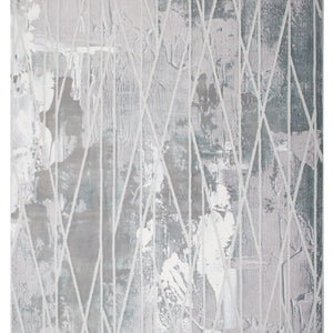 8' X 11' Blue Abstract Stain Resistant Area Rug