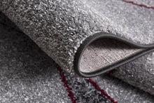 2' X 13' Grey And Blue Geometric Power Loom Stain Resistant Area Rug