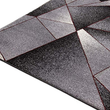 2' X 13' Grey And Blue Geometric Power Loom Stain Resistant Area Rug