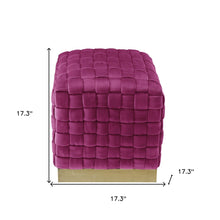 Fuchsia Woven Velvet And Gold Ottoman 17