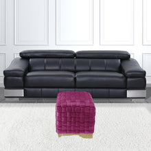 Fuchsia Woven Velvet And Gold Ottoman 17