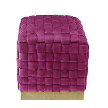 Fuchsia Woven Velvet And Gold Ottoman 17