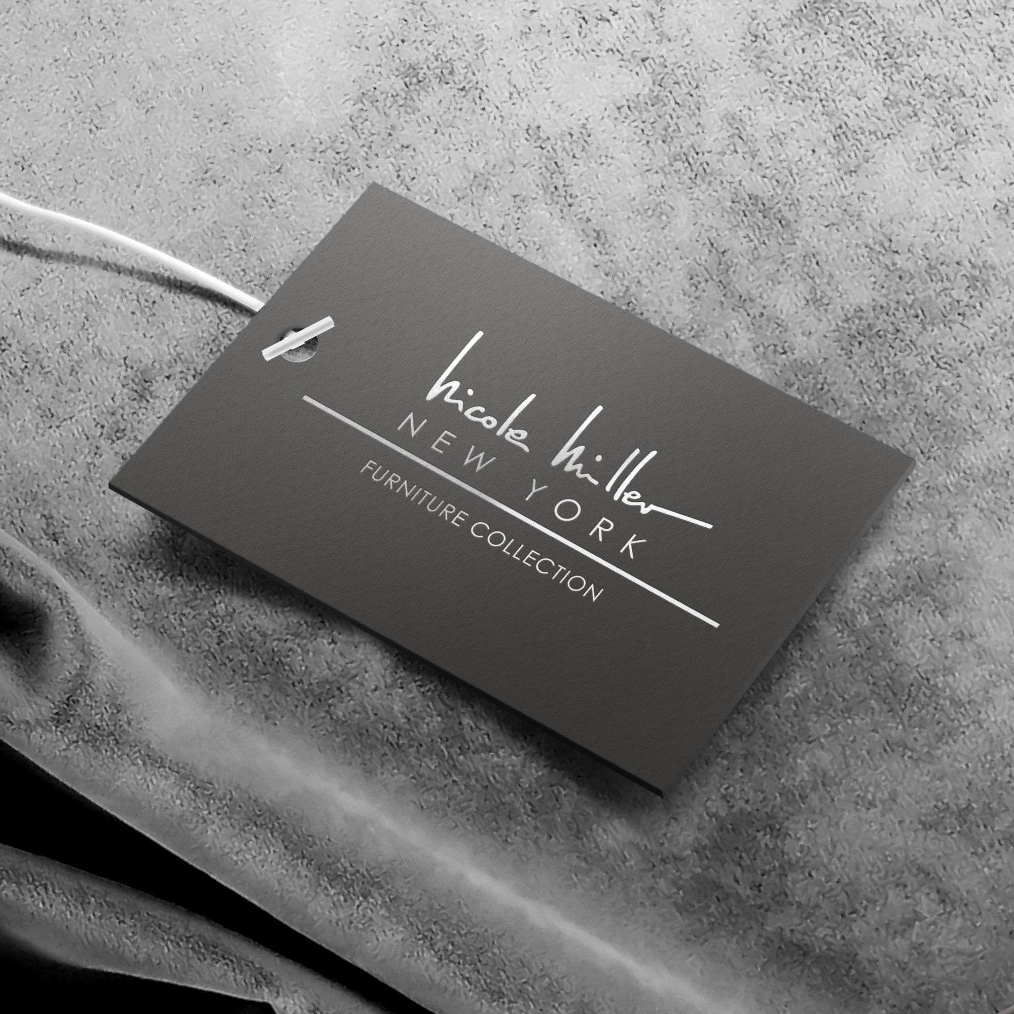 17" Grey Woven Velvet And Silver Ottoman