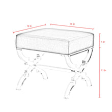 Grey Velvet And Clear Ottoman 18