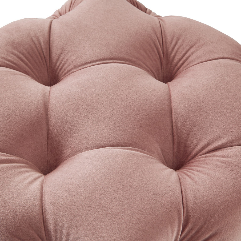 20" Blush Velvet Cube Ottoman