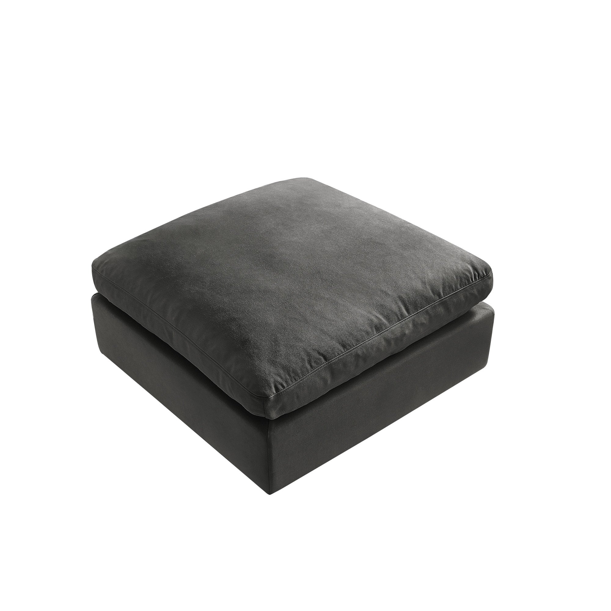 36" Charcoal 100% Linen With Black Ottoman