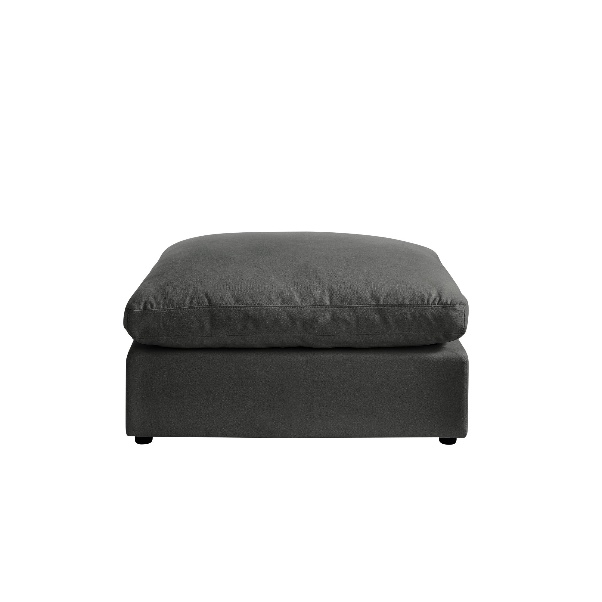 36" Charcoal 100% Linen With Black Ottoman