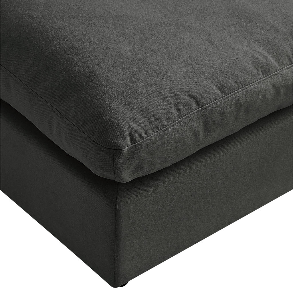 36" Charcoal 100% Linen With Black Ottoman