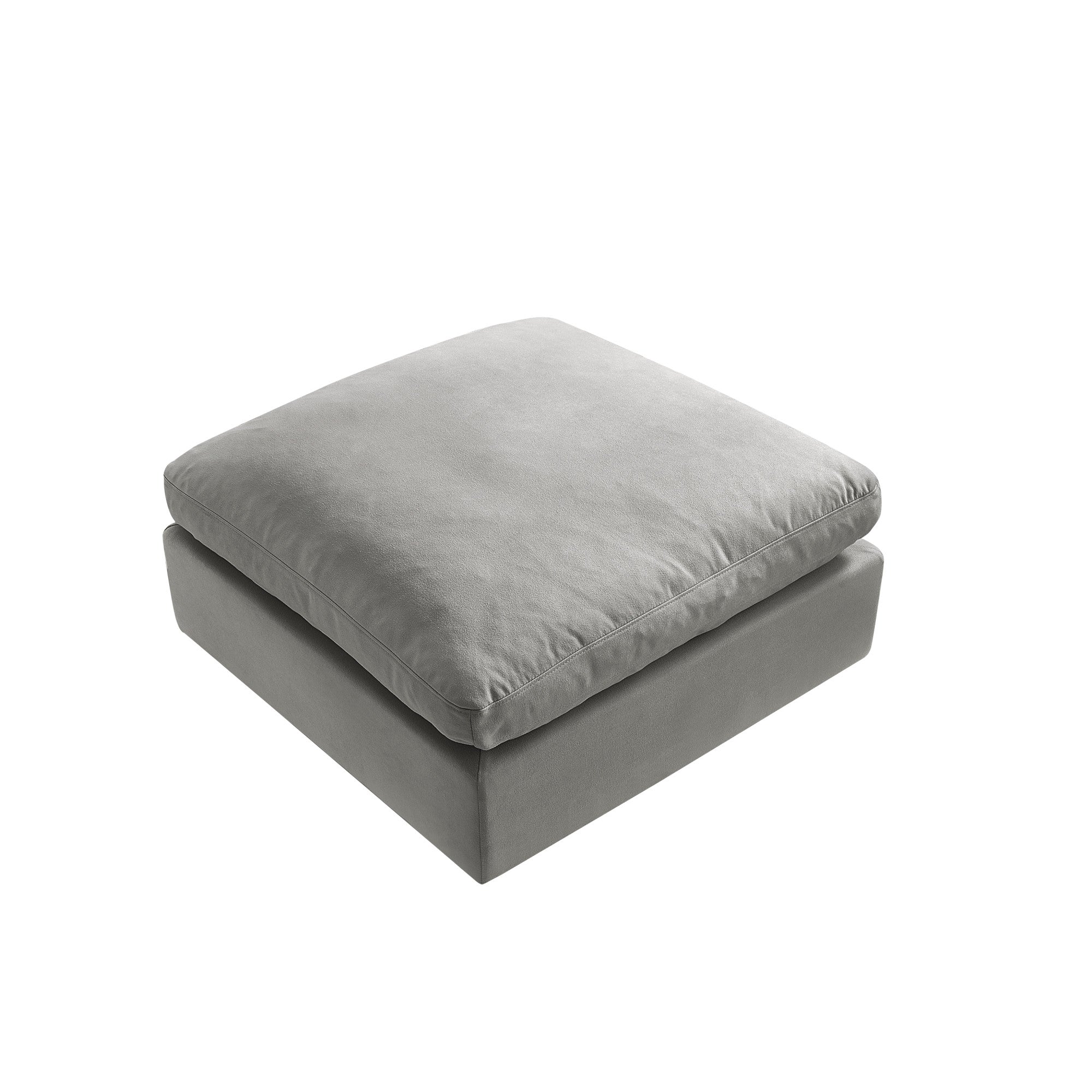 36" Grey 100% Linen With Black Ottoman