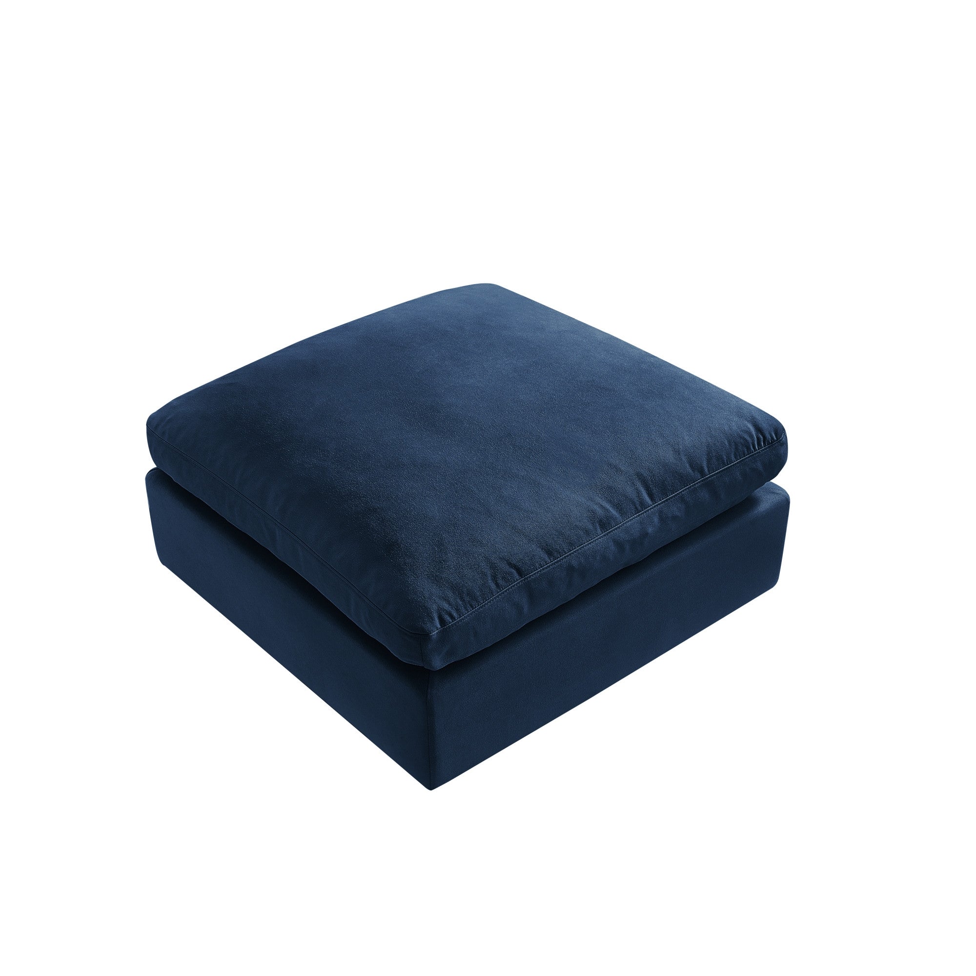 36" Navy 100% Linen With Black Ottoman