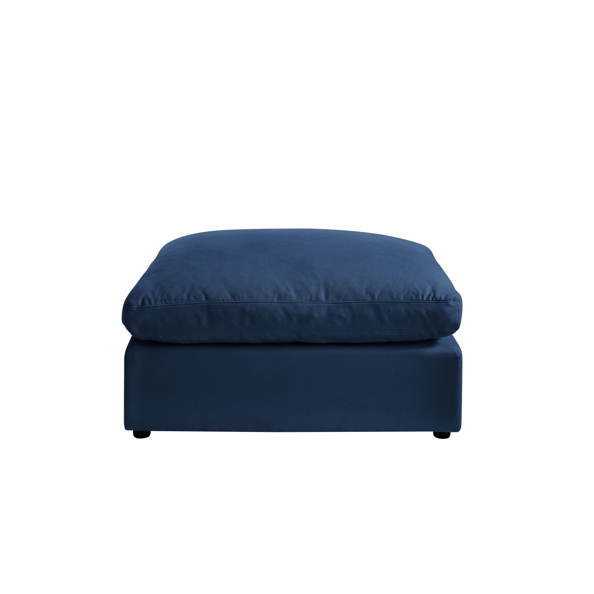 36" Navy 100% Linen With Black Ottoman