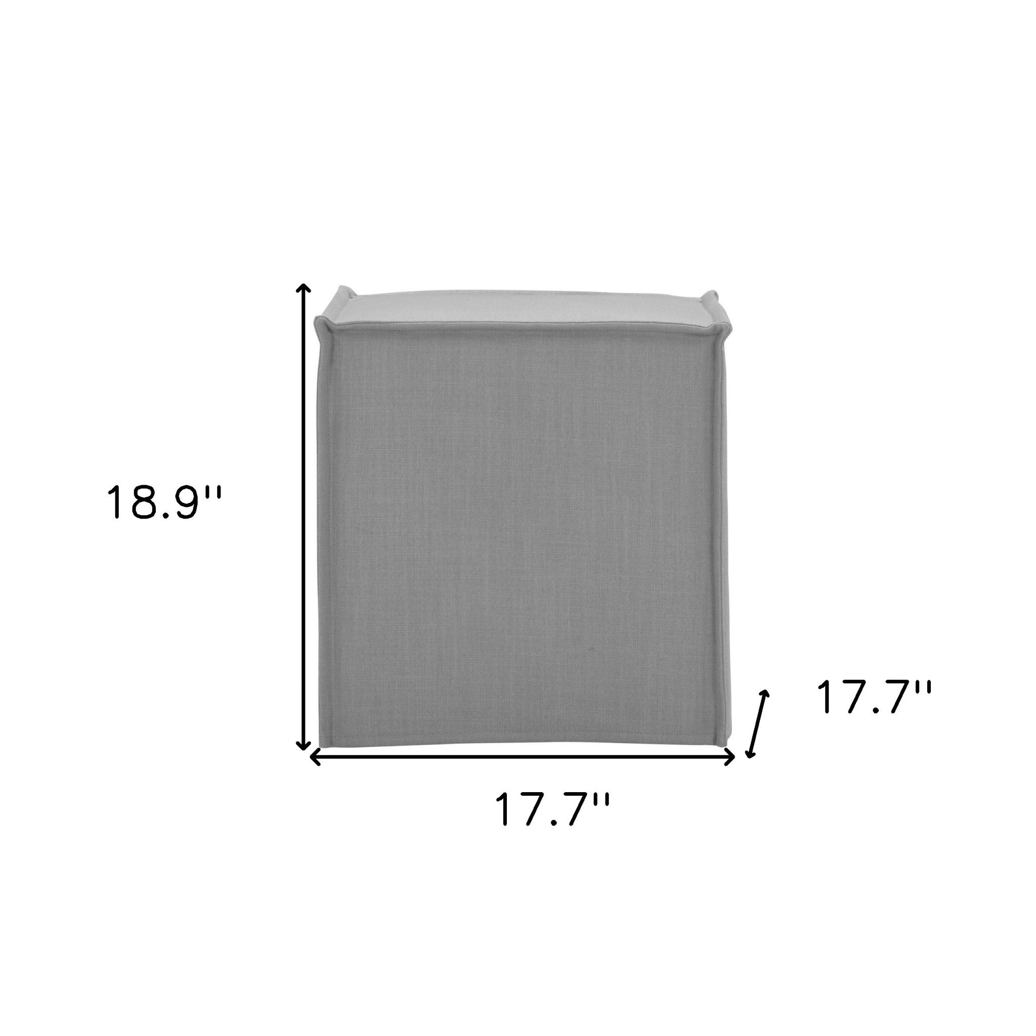 Gris claro 100% Lino Cubo Otomana 18"