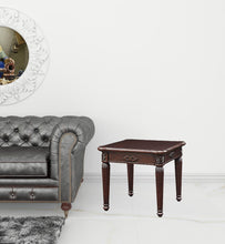 Mesa auxiliar cuadrada de madera maciza espresso y madera manufacturada de 24