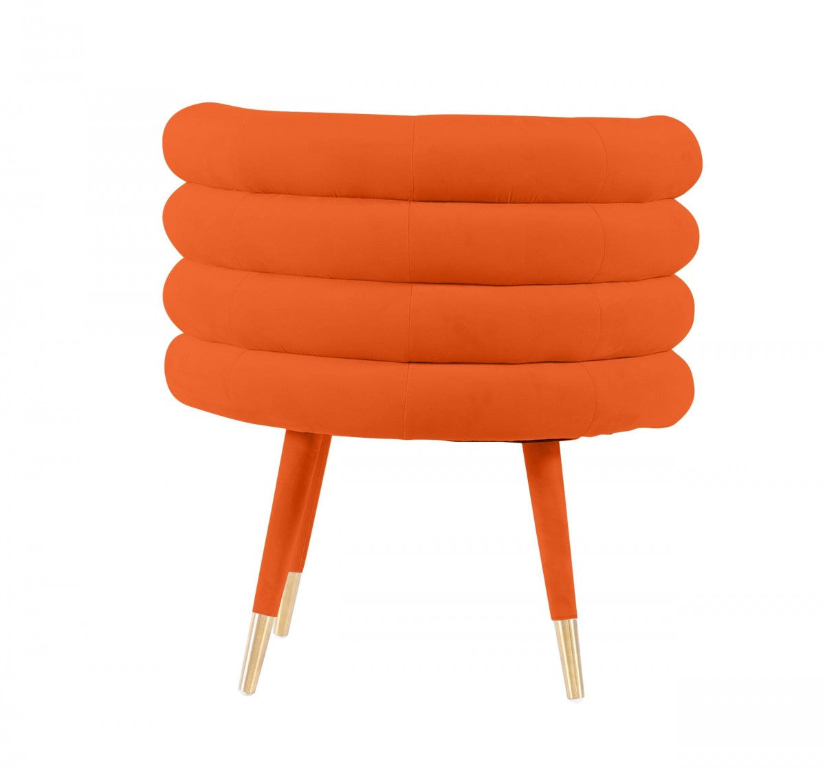 28" Orange Velvet Barrel Chair