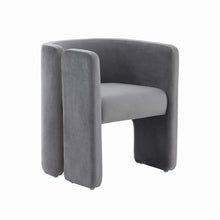 Grey Velvet Asymmetrical Base Arm Chair 24
