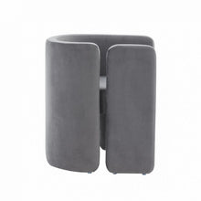 Grey Velvet Asymmetrical Base Arm Chair 24