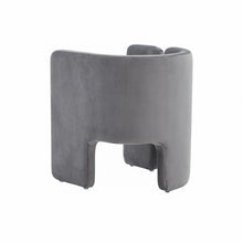 Grey Velvet Asymmetrical Base Arm Chair 24