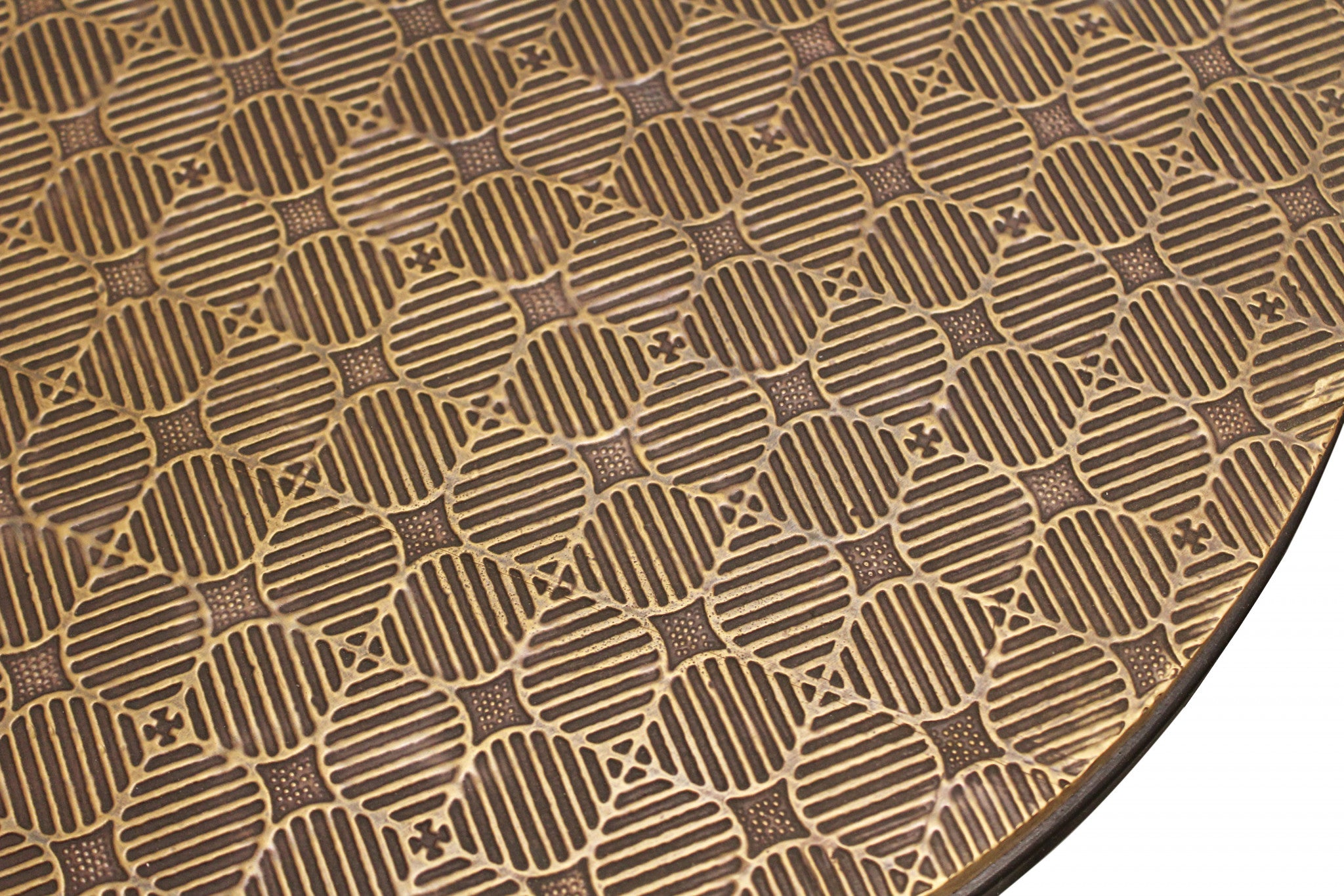 Set Of Three 19" Black And Brass Round Nested Tables