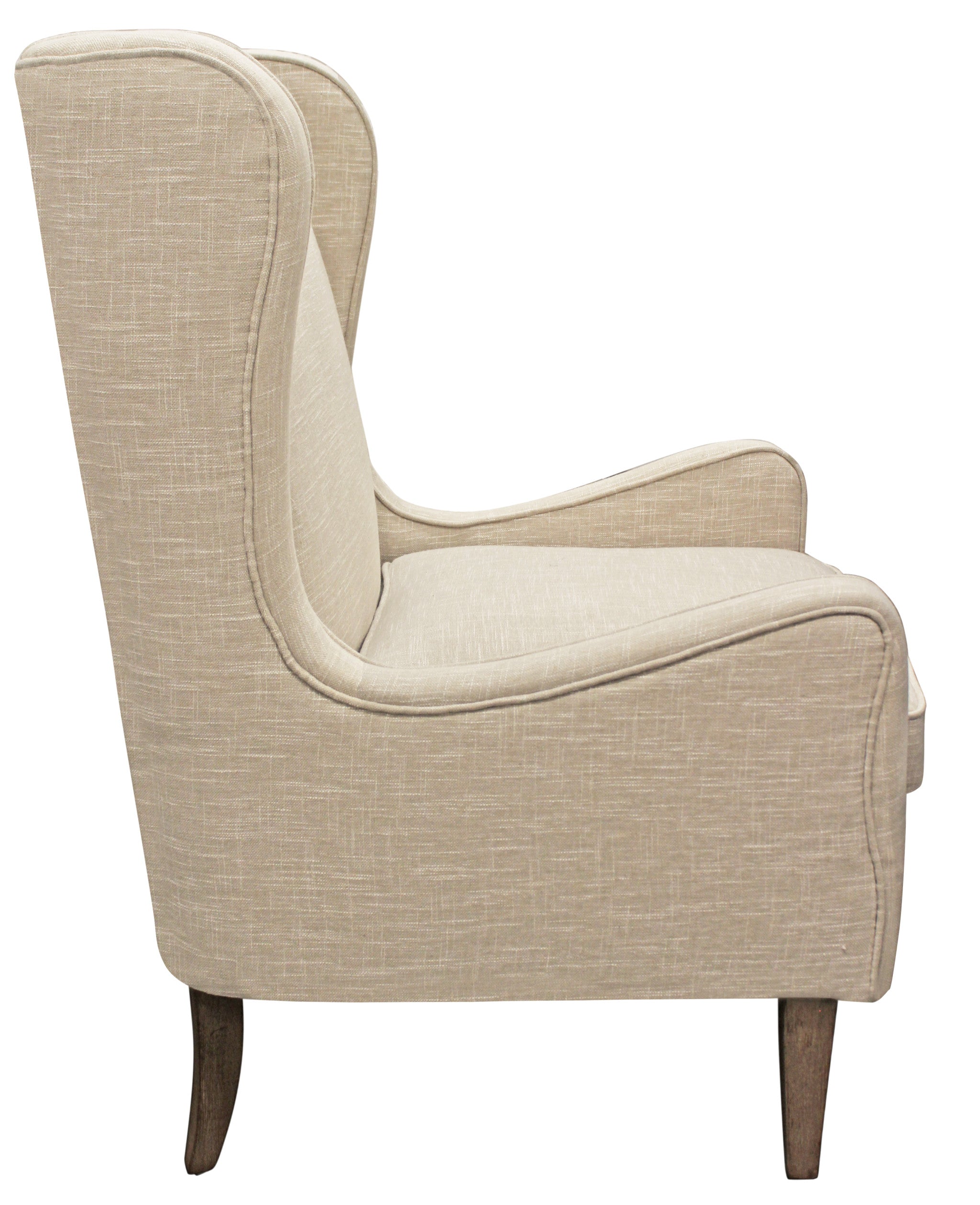 29" Natural Linen Solid Color Lounge Chair