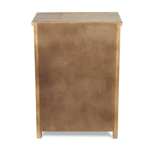 Rustic Brown Wood and Galvanized Metal End Table With Three Drawers 30