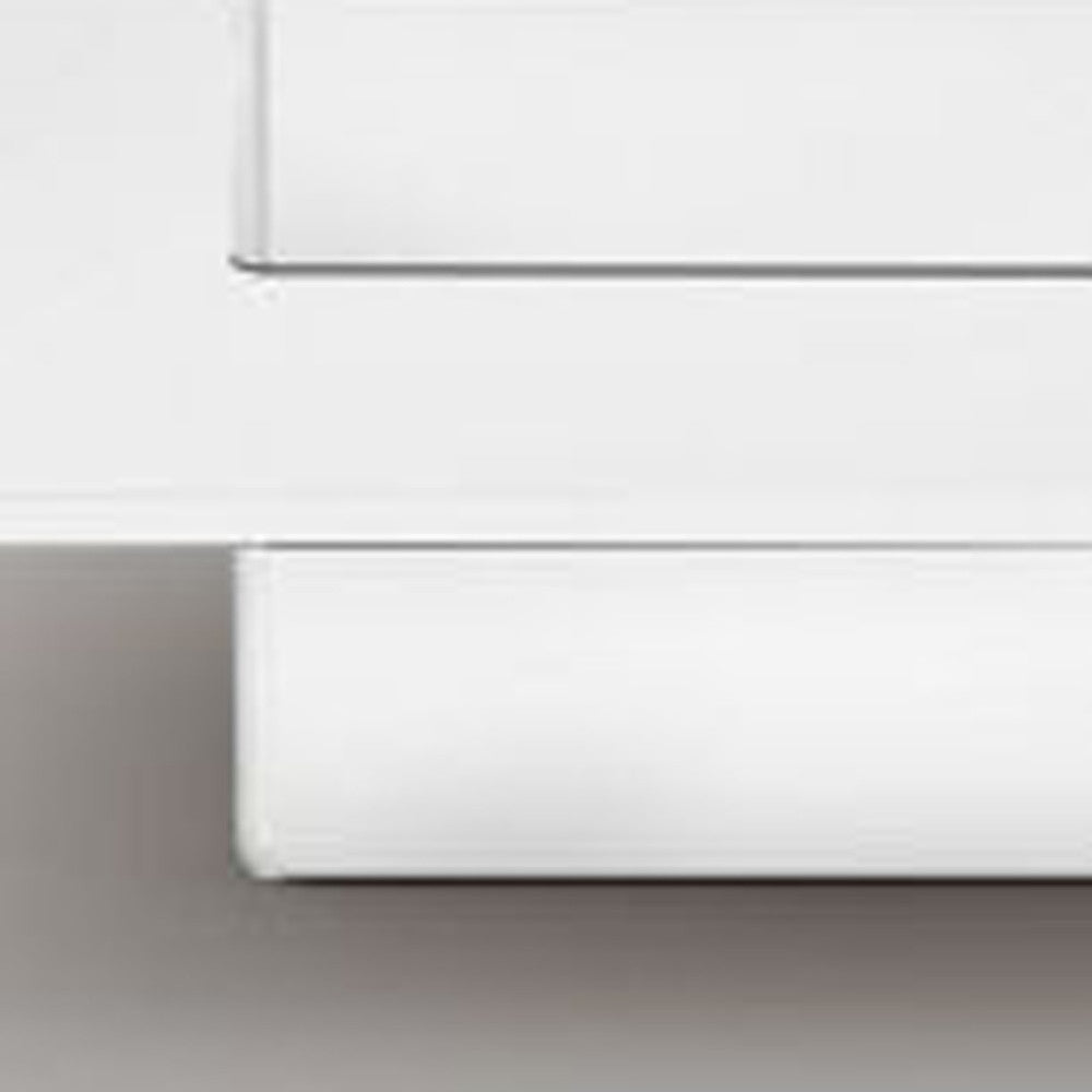 White And Clear Glass Square Coffee Table With Shelf 39"