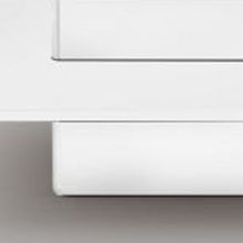 White And Clear Glass Square Coffee Table With Shelf 39