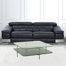 Mesa de centro cuadrada de vidrio transparente y dorado de 43