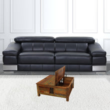 Rustic Brown Reclaimed Wood Square Lift Top Coffee Table 40