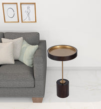 Black And Rosegold Solid Wood Round End Table 22