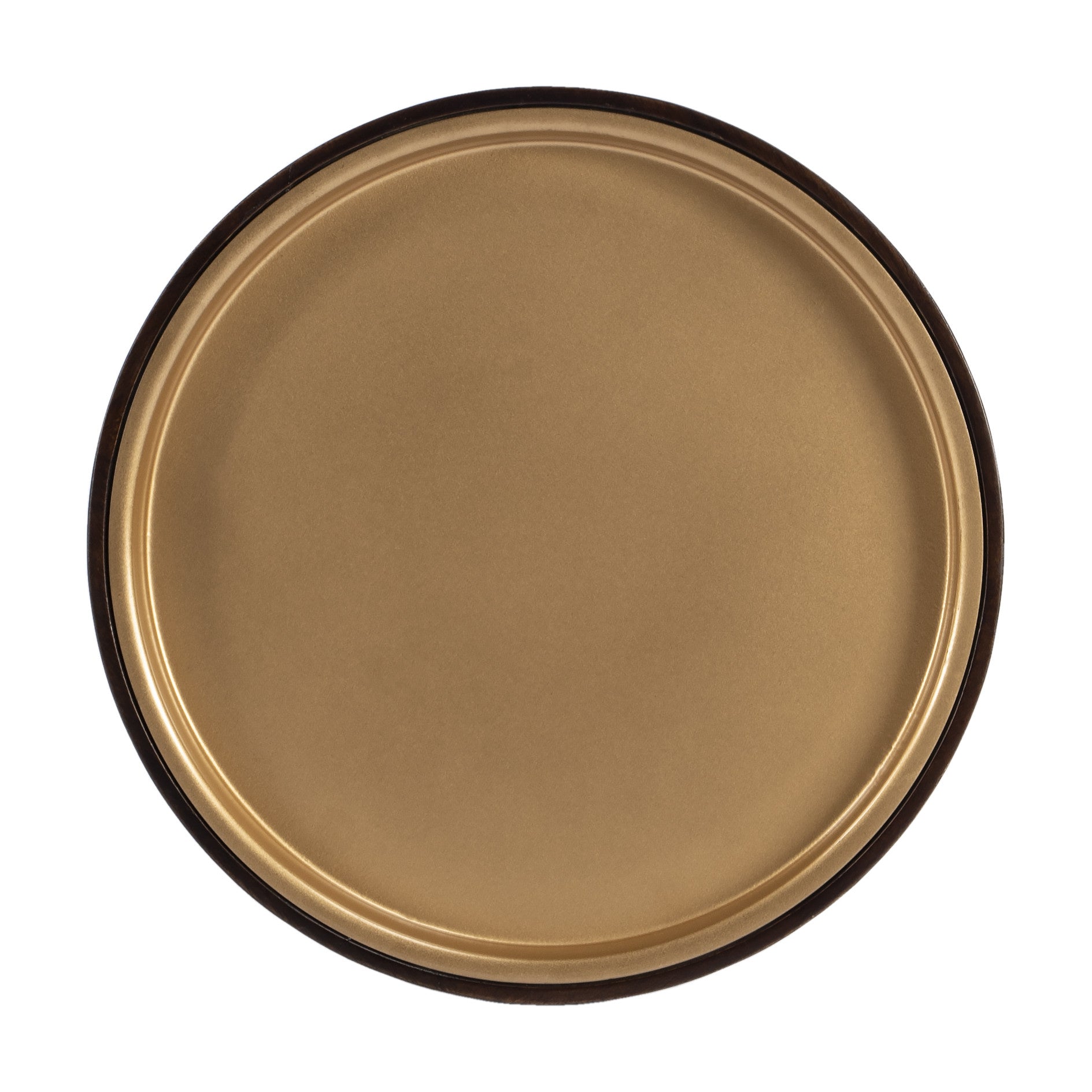 Black And Rosegold Solid Wood Round End Table 22"