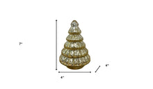 Embossed Gold Glass Christmas Tree Sculpture 7