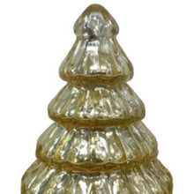 Embossed Gold Glass Christmas Tree Sculpture 7