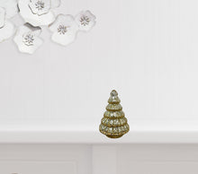 Embossed Gold Glass Christmas Tree Sculpture 7