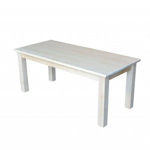 44 英寸未完成的實木矩形咖啡桌