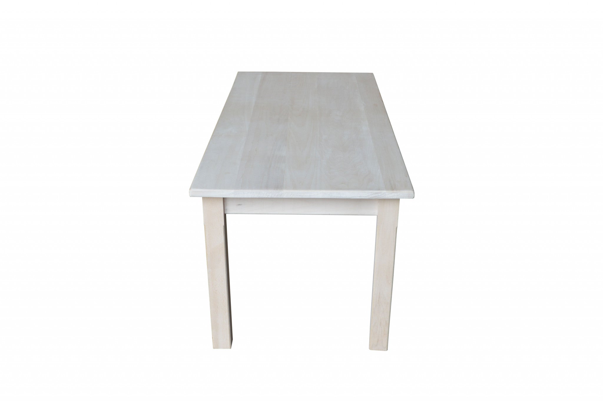 44" Unfinished Solid Wood Rectangular Coffee Table